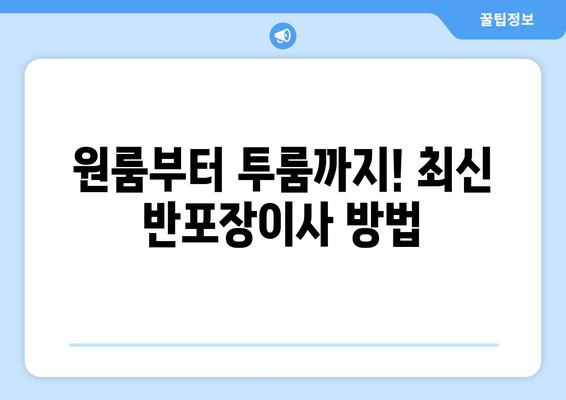 원룸부터 투룸까지! 최신 반포장이사 방법