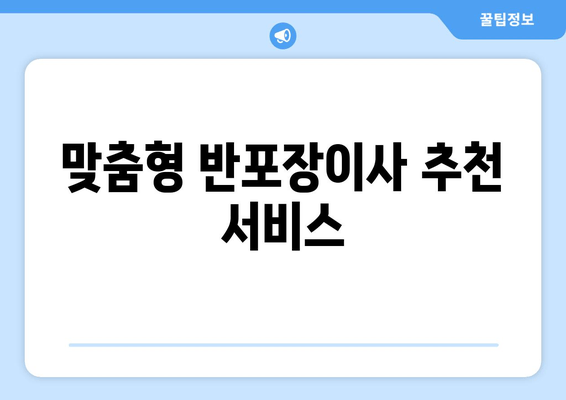 맞춤형 반포장이사 추천 서비스