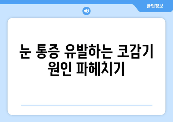 코감기 때문에 눈이 아픈 이유| 원인과 해결 방안 | 눈 통증, 코감기, 증상, 치료