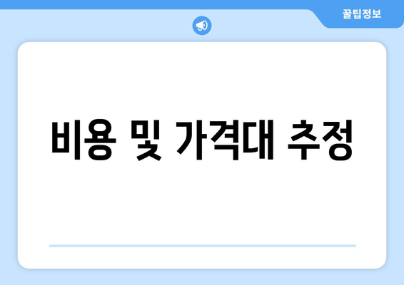 비용 및 가격대 추정