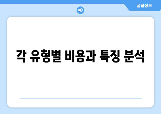 각 유형별 비용과 특징 분석