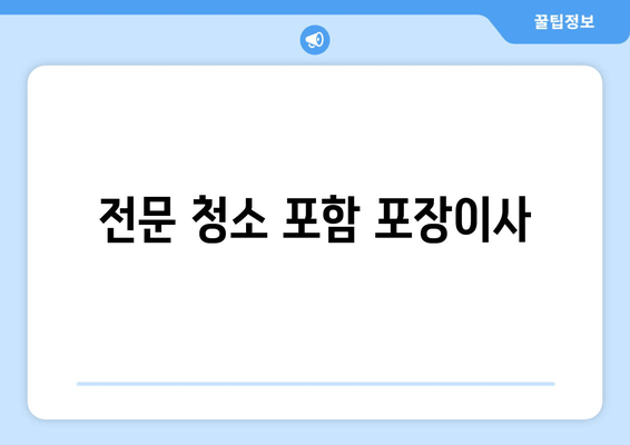 전문 청소 포함 포장이사