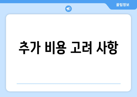 추가 비용 고려 사항