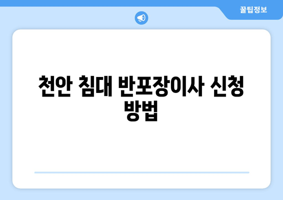 천안 침대 반포장이사 신청 방법