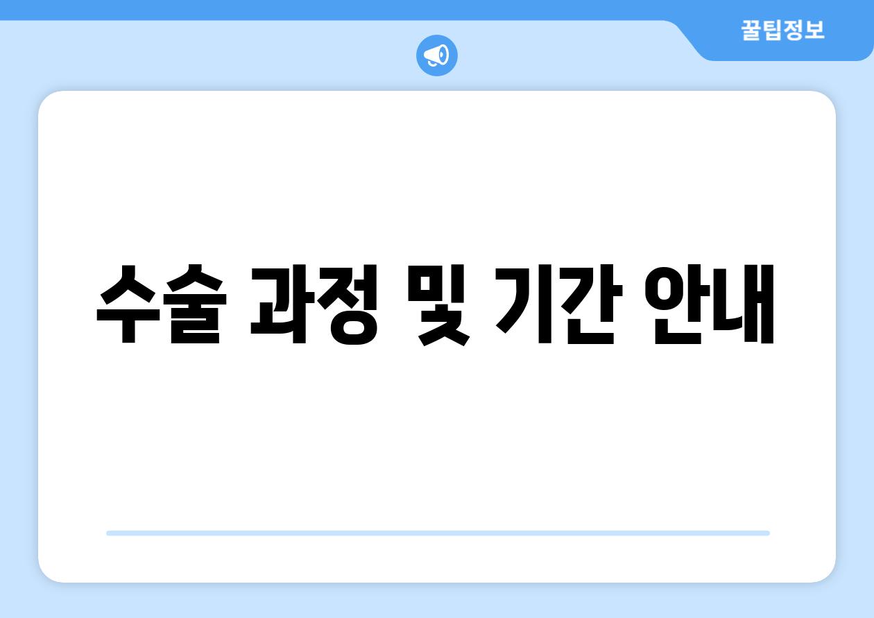 수술 과정 및 기간 안내