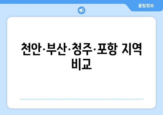 천안·부산·청주·포항 지역 비교