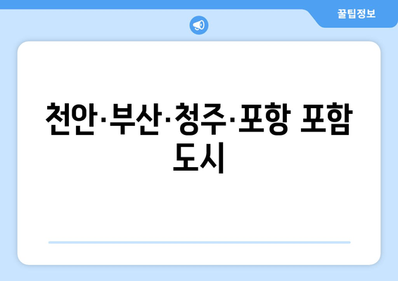 천안·부산·청주·포항 포함 도시