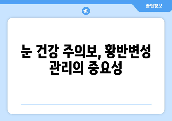 황반변성 극복, 눈 통증 완화를 위한 5가지 관리법 | 황반변성, 눈 통증, 관리법, 시력, 건강