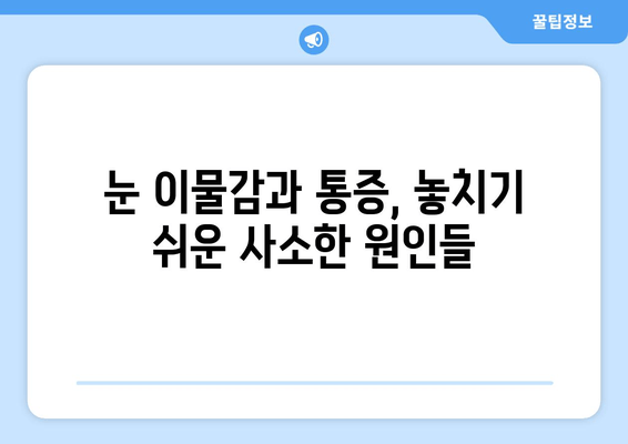 눈 이물감과 통증, 그 원인을 파헤쳐 봅니다 | 눈 건강, 눈 통증, 안과 질환, 증상 해결 팁