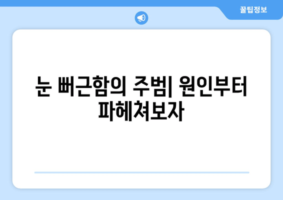 눈 뻐근함, 이젠 안녕! 눈 통증 원인과 해결 솔루션 | 눈 피로, 눈 건강, 시력 개선