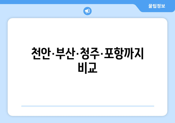 천안·부산·청주·포항까지 비교