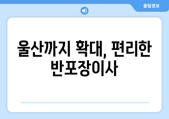 울산까지 확대, 편리한 반포장이사