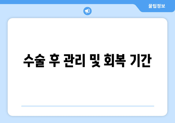 수술 후 관리 및 회복 기간