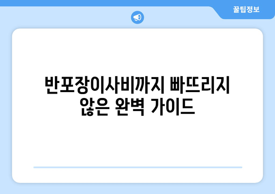 반포장이사비까지 빠뜨리지 않은 완벽 가이드