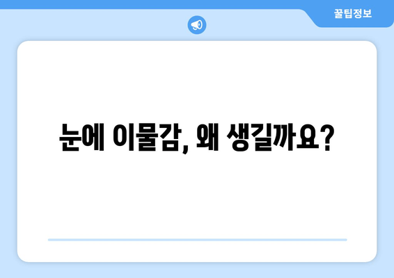 눈에 이물감? 6가지 원인과 해결책| 이물질, 통증, 가려움 | 눈 건강, 안구 건조증, 먼지, 알레르기