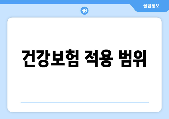 건강보험 적용 범위