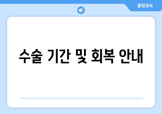 수술 기간 및 회복 안내