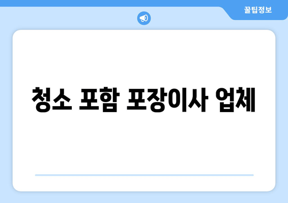 청소 포함 포장이사 업체