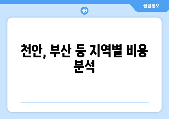 천안, 부산 등 지역별 비용 분석