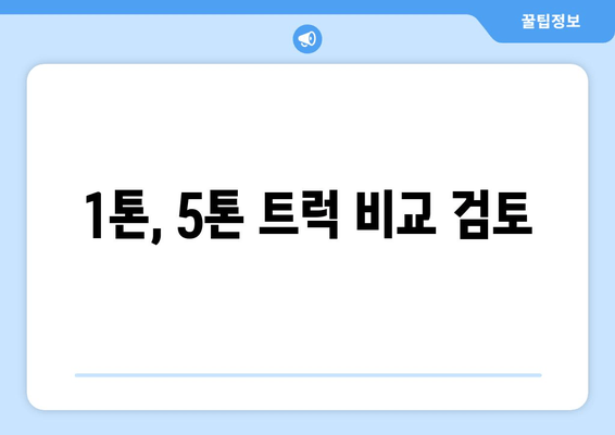 1톤, 5톤 트럭 비교 검토