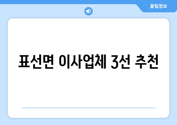 표선면 이사업체 3선 추천