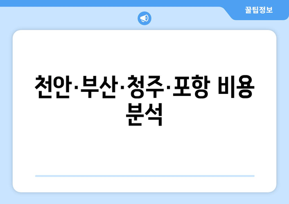 천안·부산·청주·포항 비용 분석