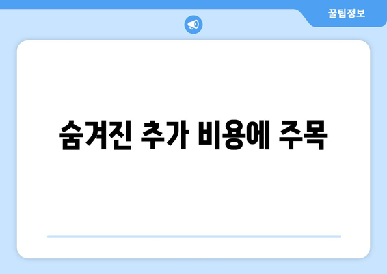 숨겨진 추가 비용에 주목