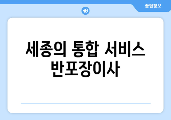 세종의 통합 서비스 반포장이사