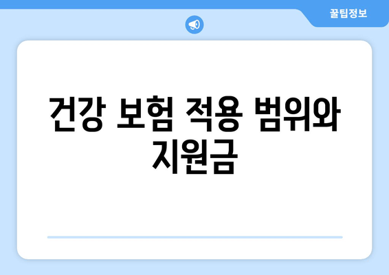 건강 보험 적용 범위와 지원금