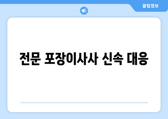 전문 포장이사사 신속 대응