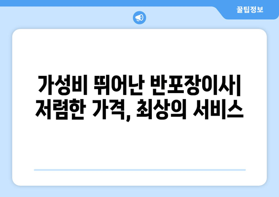 가성비 뛰어난 반포장이사| 저렴한 가격, 최상의 서비스