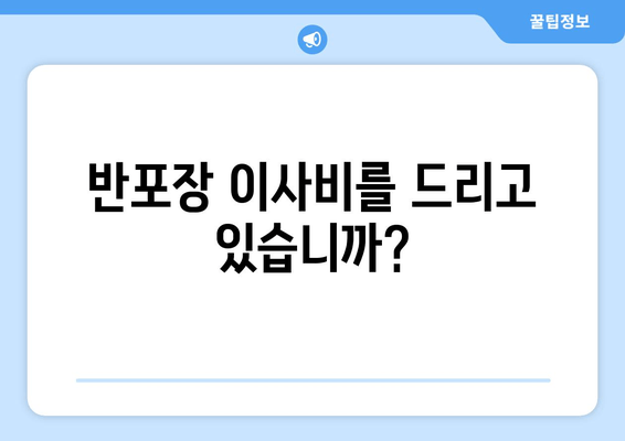 반포장 이사비를 드리고 있습니까?