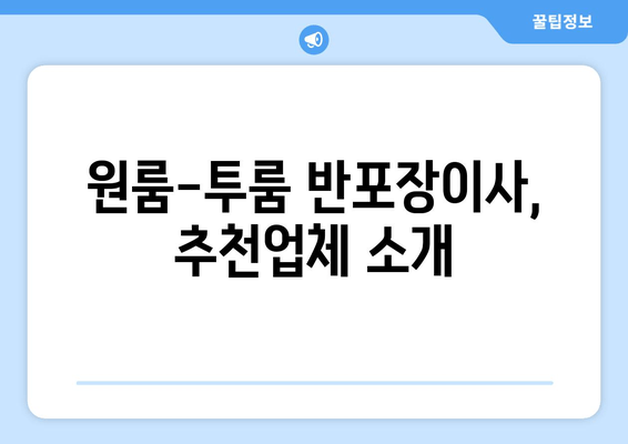 원룸-투룸 반포장이사, 추천업체 소개