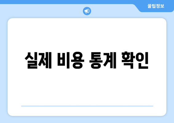 실제 비용 통계 확인