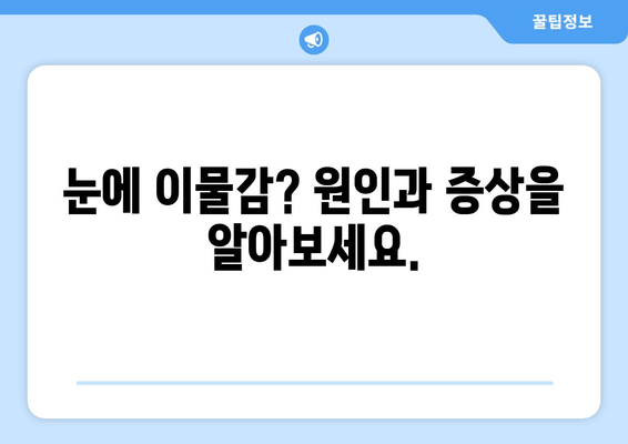 눈에 이물감? 5가지 원인과 해결책| 이물질, 통증, 가려움증, 충혈 | 눈 건강, 눈 관리, 눈 증상