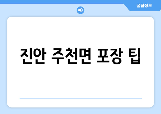 진안 주천면 포장 팁