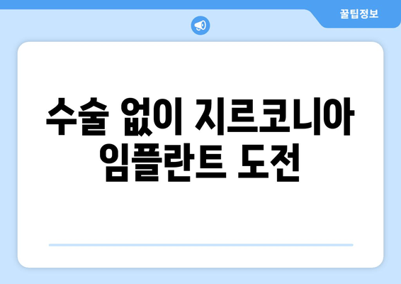 수술 없이 지르코니아 임플란트 도전