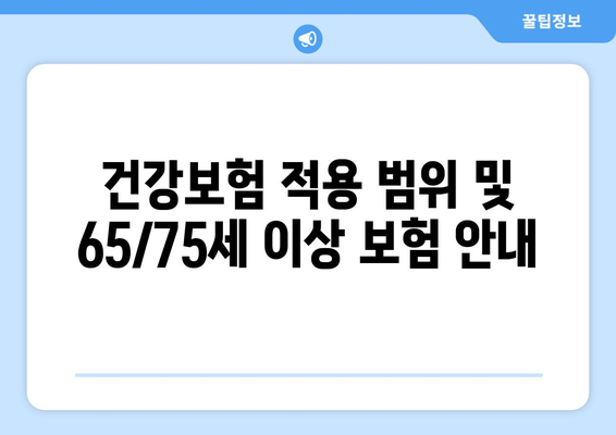 건강보험 적용 범위 및 65/75세 이상 보험 안내