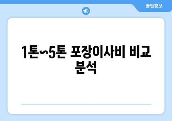 1톤~5톤 포장이사비 비교 분석