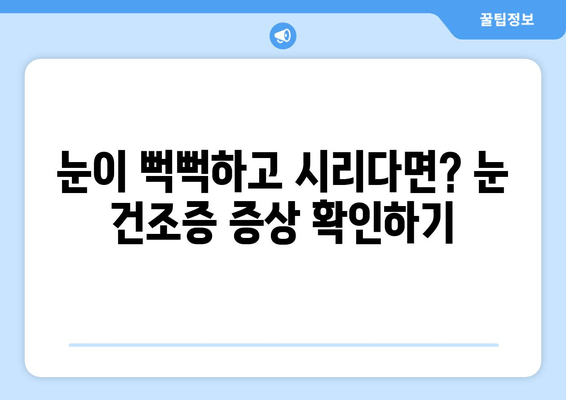 눈 건조증, 이제 걱정 뚝! 원인과 해결 방법 총정리 | 눈 건조증 증상, 예방법, 인공눈물