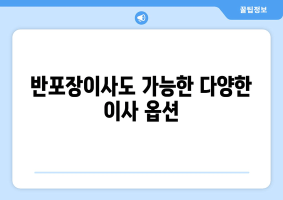 반포장이사도 가능한 다양한 이사 옵션