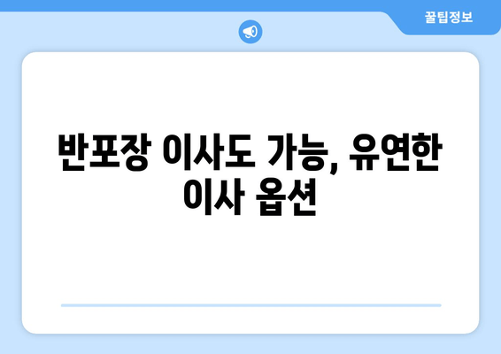 반포장 이사도 가능, 유연한 이사 옵션