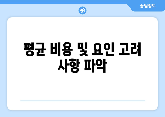 평균 비용 및 요인 고려 사항 파악