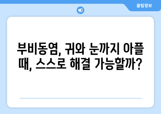 부비동염과 귀, 눈 통증| 자가 치료 가능할까요? | 부비동염, 귀 통증, 눈 통증, 자가 치료, 한계