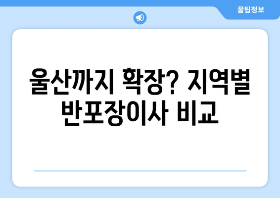 울산까지 확장? 지역별 반포장이사 비교