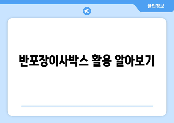 반포장이사박스 활용 알아보기