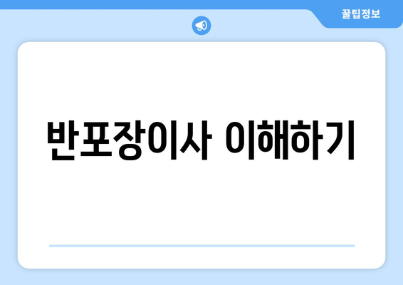 반포장이사 이해하기