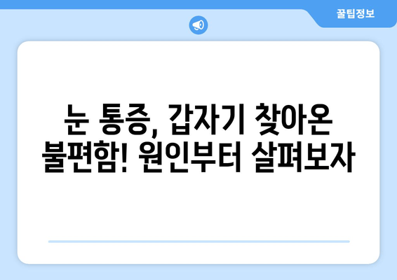 갑자기 눈이 아파요! 😭  눈 통증 원인과 해결책 7가지 | 눈 통증, 눈 질환, 응급처치