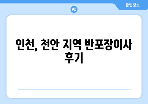 인천, 천안 지역 반포장이사 후기