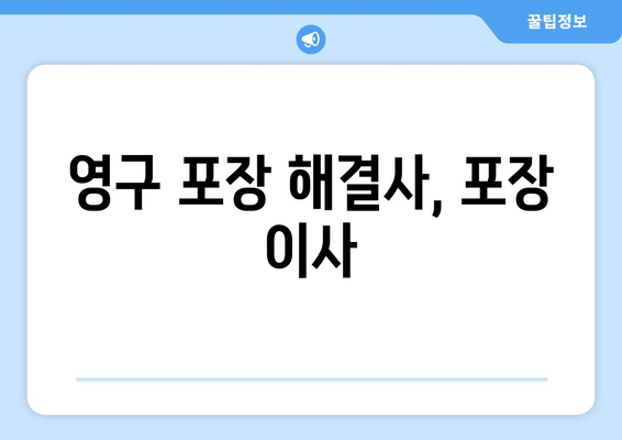 영구 포장 해결사, 포장 이사